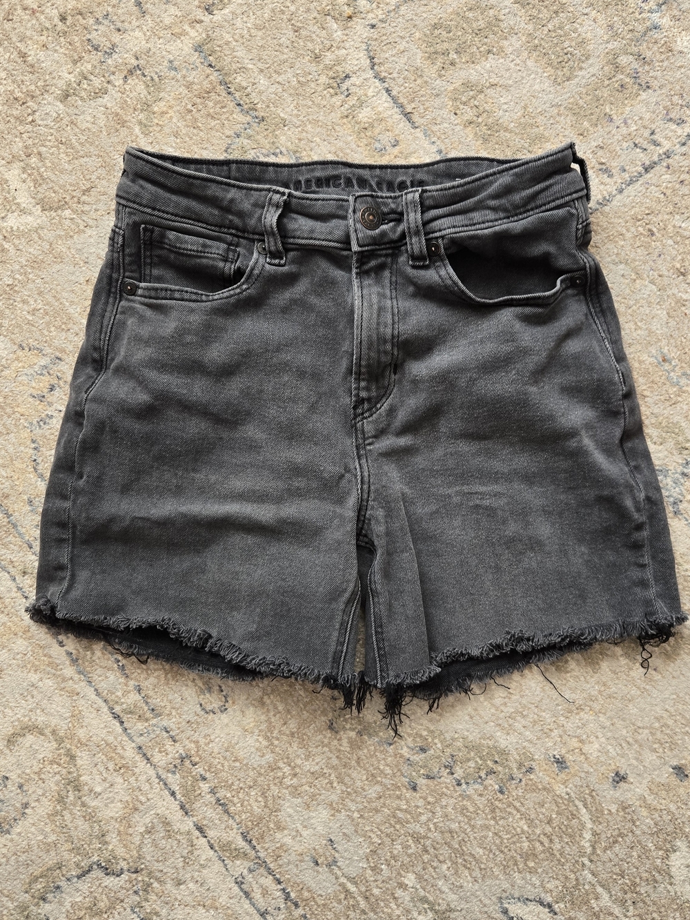 American Eagle Outfitters Washed Black Denim Cutoff Shorts